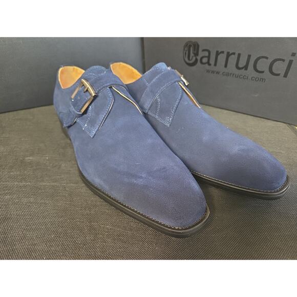 CARRUCCI Other - Carrucci Blue Suede Men's Leather Single Buckle Monk Strap Shoes 10.5 D